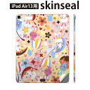 iPad Air13 用 スキンシール アイパッド エア 13インチ 対応 全面スキンシール フル 背面 側面 保護シール 人気 うさぎ 花 006511