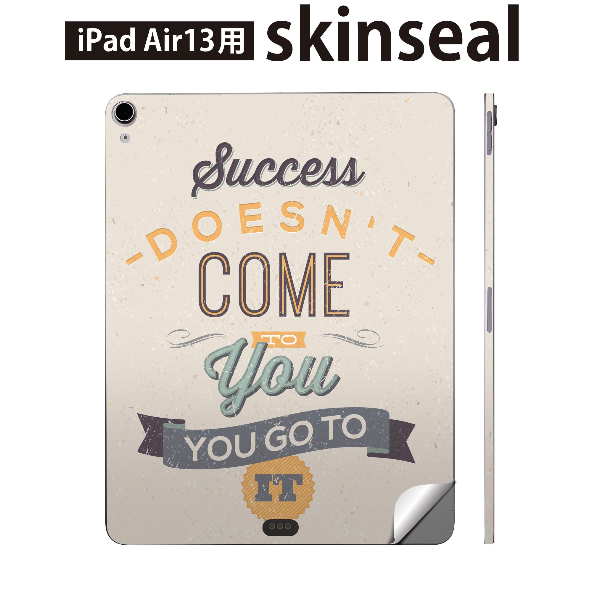 iPad Air13 用 スキンシール アイパッド エア 13インチ 対応 全面スキンシール フル 背面 側面 保護シール 人気 英語 文字 006605