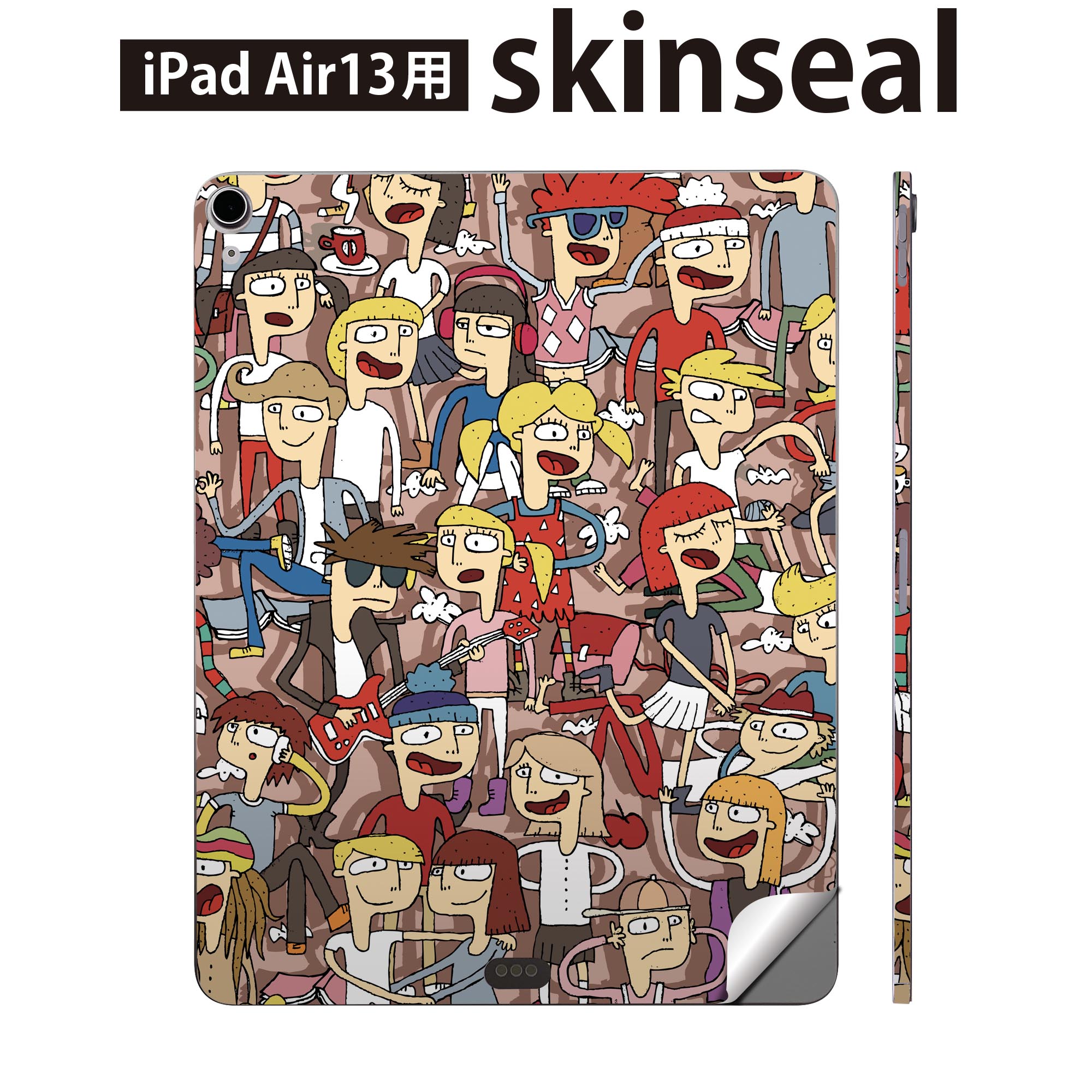 iPad Air13 用 スキンシール アイパッド エア 13インチ 対応 全面スキンシール フル 背面 側面 保護シール 人気 イラスト 人物 006820