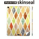 iPad Air13 用 スキンシール アイパッド エア 13インチ 対応 全面スキンシール フル 背面 側面 保護シール 人気 カラフル 模様 アーガイル 0...
