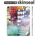 iPad Air13 用 スキンシール アイパッド エア 13インチ 対応 全面スキンシール フル 背面 側面 保護シール 人気 アーガイル 模様 カラフル 0...
