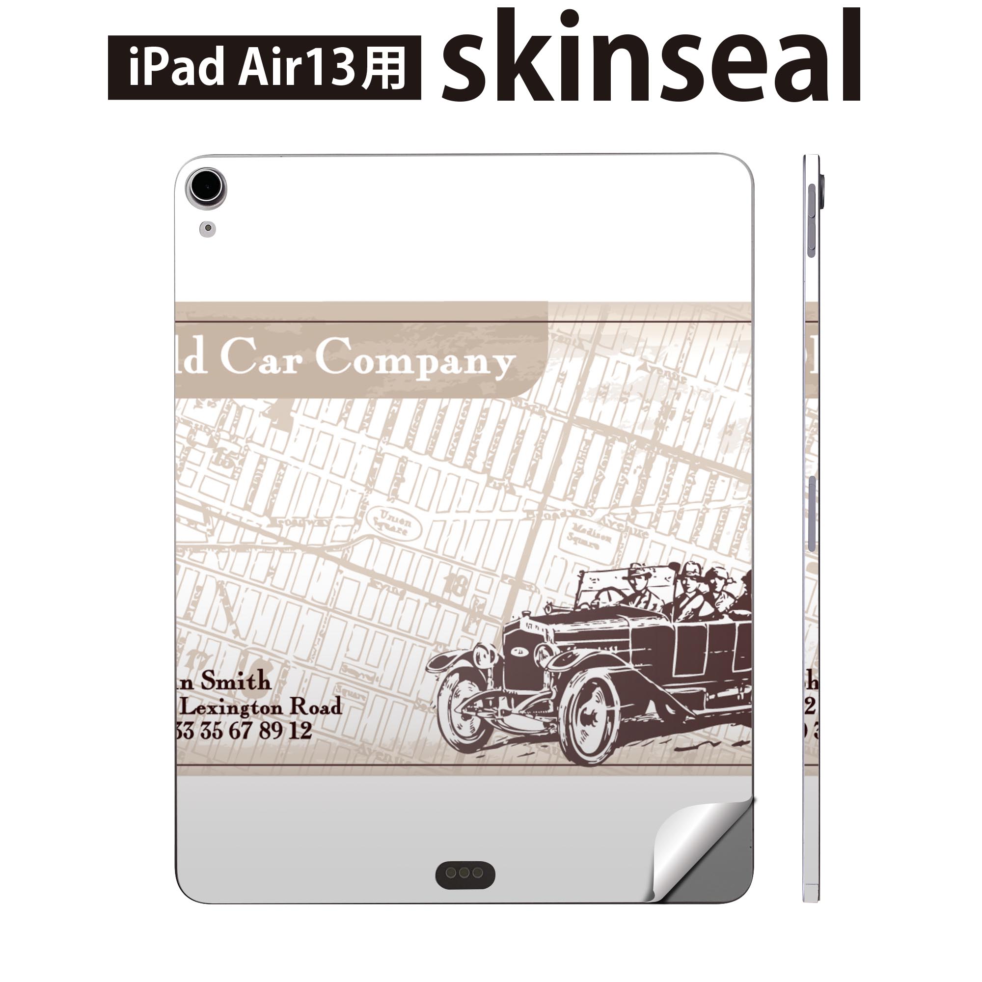 iPad Air13 用 スキンシール アイパッド エア 13インチ 対応 全面スキンシール フル 背面 側面 保護シール 人気 車 英語 文字 007034