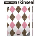 iPad Air13 用 スキンシール アイパッド エア 13インチ 対応 全面スキンシール フル 背面 側面 保護シール 人気 アーガイル 模様 007099