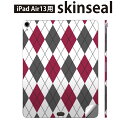 iPad Air13 用 スキンシール アイパッド エア 13インチ 対応 全面スキンシール フル 背面 側面 保護シール 人気 アーガイル 模様 007100