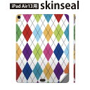 iPad Air13 用 スキンシール アイパッド エア 13インチ 対応 全面スキンシール フル 背面 側面 保護シール 人気 アーガイル 模様 007102