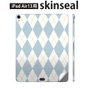 iPad Air13 用 スキンシール アイパッド エア 13インチ 対応 全面スキンシール フル 背面 側面 保護シール 人気 アーガイル 模様 007112