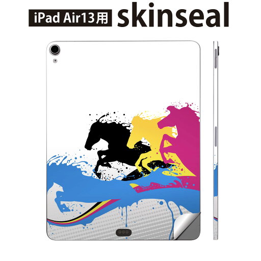 iPad Air13 用 スキンシール アイパッド エア 13インチ 対応 全面スキンシール フル 背面 側面 保護シール 人気 カラフル 馬 インク ペンキ 007573 iPad Air13 用 スキンシール アイパッド エア 13インチ 対応 全面スキンシール フル 背面 側面 保護シール 人気 カラフル 馬 インク ペンキ 007573