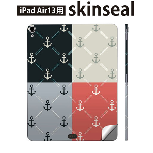 iPad Air13 用 スキンシール アイパッド エア 13インチ 対応 全面スキンシール フル 背面 側面 保護シール 人気 いかり 模様 赤 レッド 黒 ブラック 007747 iPad Air13 用 スキンシール アイパッド エア 13インチ 対応 全面スキンシール フル 背面 側面 保護シール 人気 いかり 模様 赤 レッド 黒 ブラック 007747