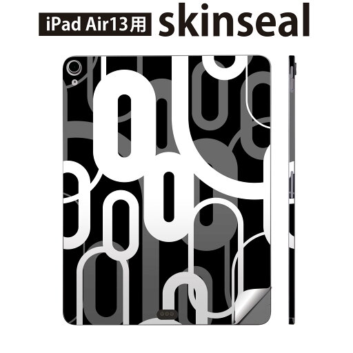 iPad Air13 用 スキンシール アイパッド エア 13インチ 対応 全面スキンシール フル 背面 側面 保護シール 人気 白黒 模様 ブラック 黒 007886 iPad Air13 用 スキンシール アイパッド エア 13インチ 対応 全面スキンシール フル 背面 側面 保護シール 人気 白黒 模様 ブラック 黒 007886