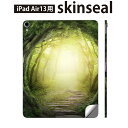 iPad Air13 用 スキンシール アイパッド エア 13インチ 対応 全面スキンシール フル 背面 側面 保護シール 人気 森 風景 イラスト 緑 グリーン 植物 007948(2)