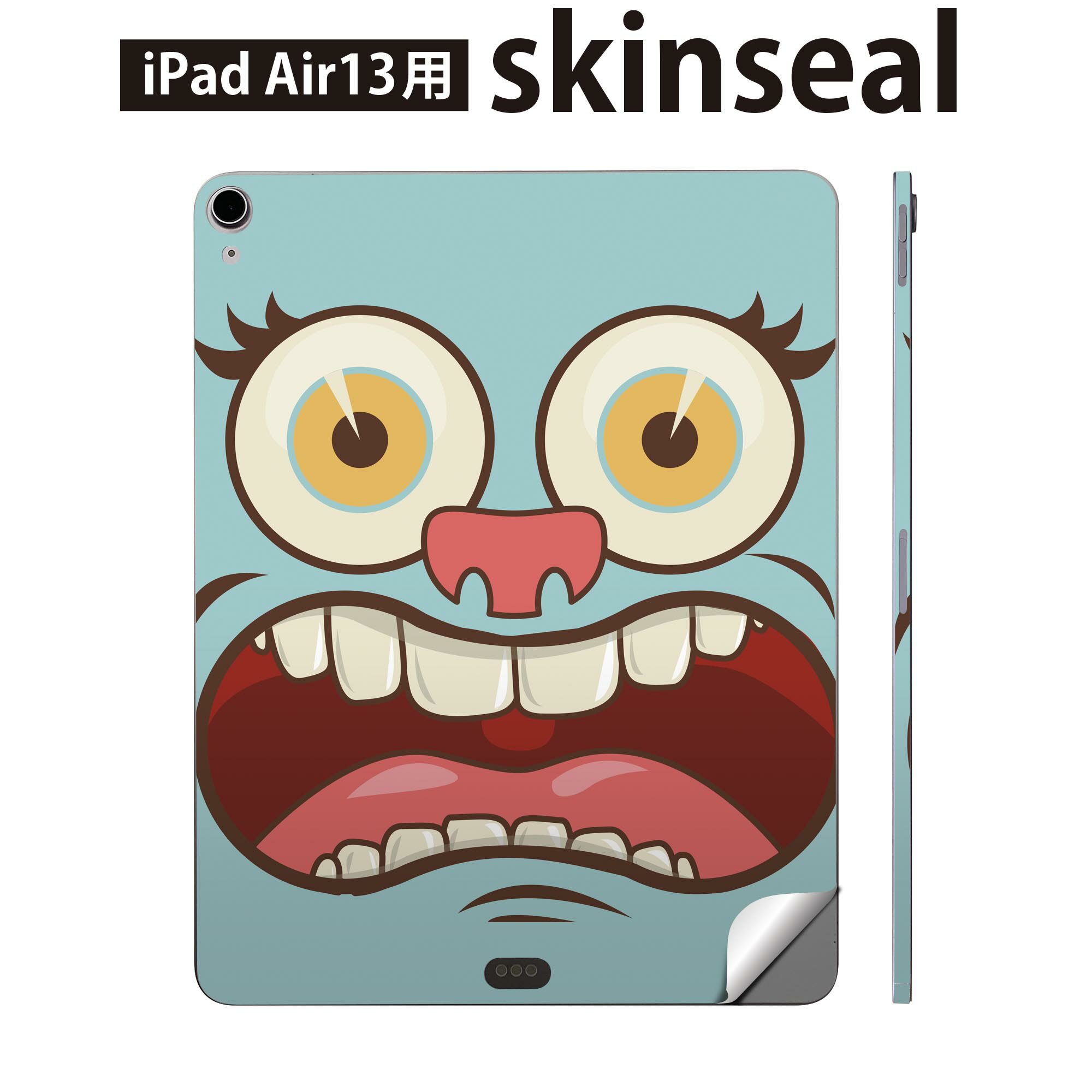 iPad Air13 用 スキンシール アイパッド エア 13インチ 対応 全面スキンシール フル 背面 側面 保護シール 人気 水色 キャラクター イラスト 008107