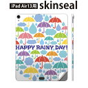iPad Air13 用 スキンシール アイパッド エア 13インチ 対応 全面スキンシール フル 背面 側面 保護シール 人気 カラフル 雨 傘 しずく 雫 008195