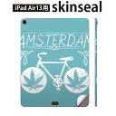 iPad Air13 用 スキンシール アイパッド エア 13インチ 対応 全面スキンシール フル 背面 側面 保護シール 人気 乗り物 自転車 青 010448