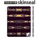 iPad Air13 用 スキンシール アイパッド エア 13インチ 対応 全面スキンシール フル 背面 側面 保護シール 人気 ネイティブ柄 オレンジ 010756(2)