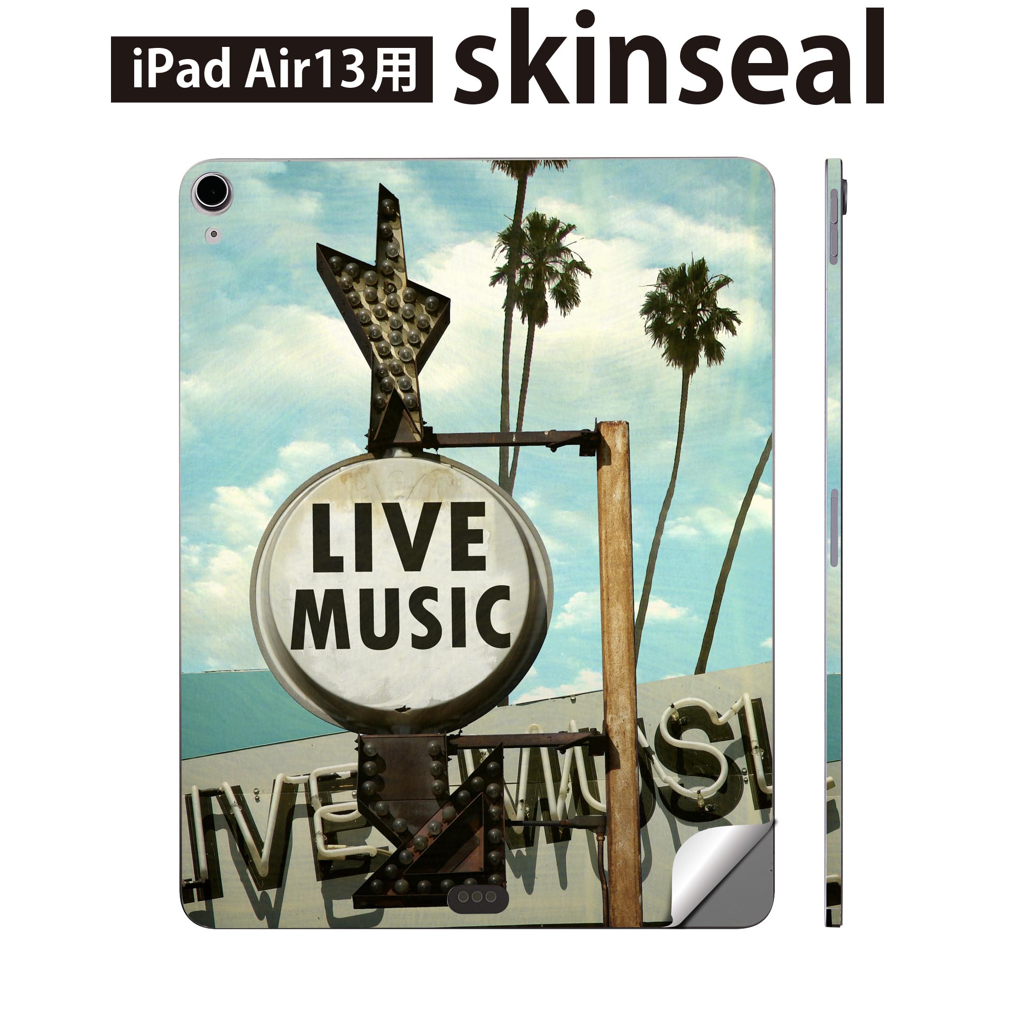 iPad Air13 用 スキンシール アイパッド エア 13インチ 対応 全面スキンシール フル 背面 側面 保護シール 人気 看板 英語 ビンテージ 011171
