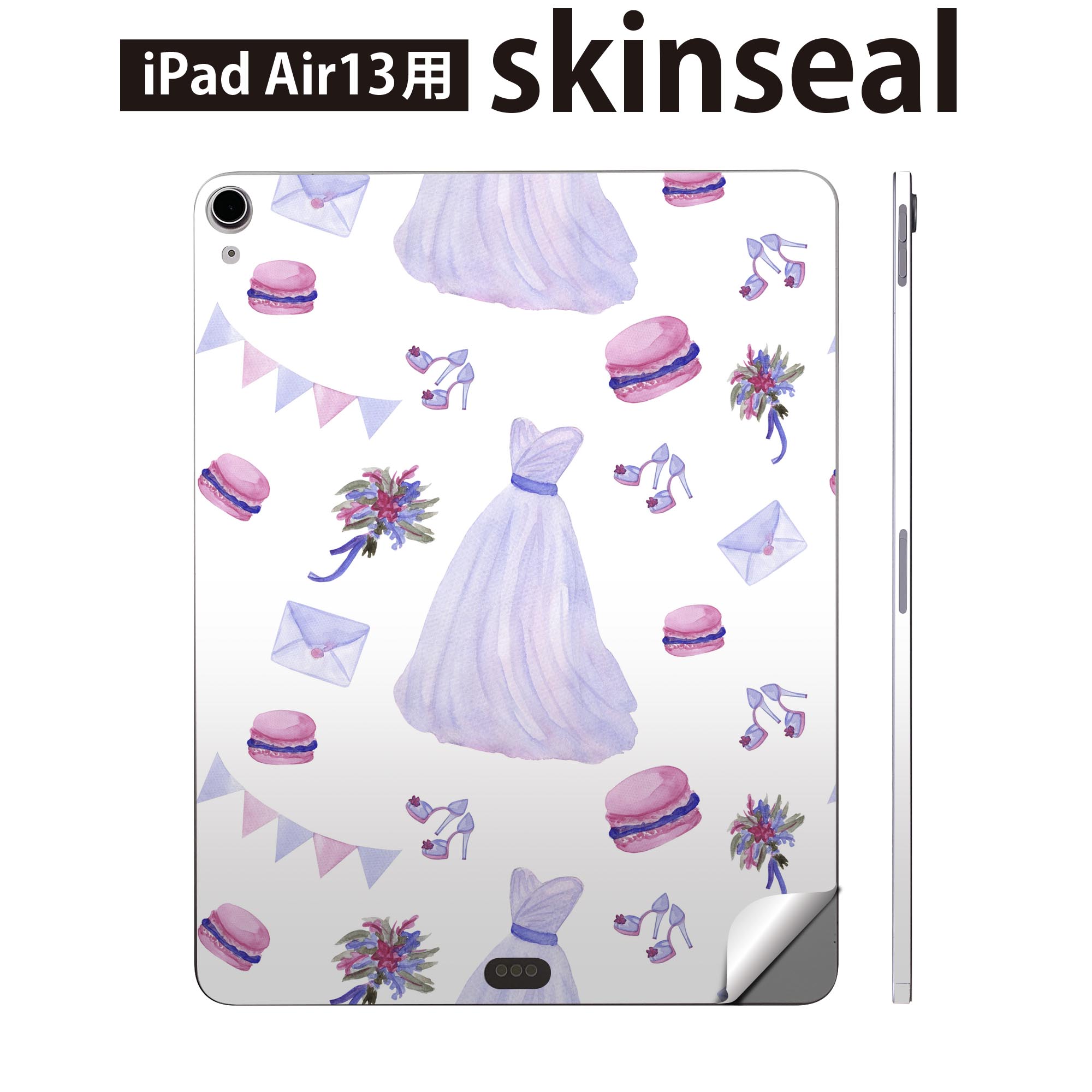 iPad Air13 用 スキンシール アイパッド エア 13インチ 対応 全面スキンシール フル 背面 側面 保護シール 人気 おしゃれ ファッション マカロン 011413
