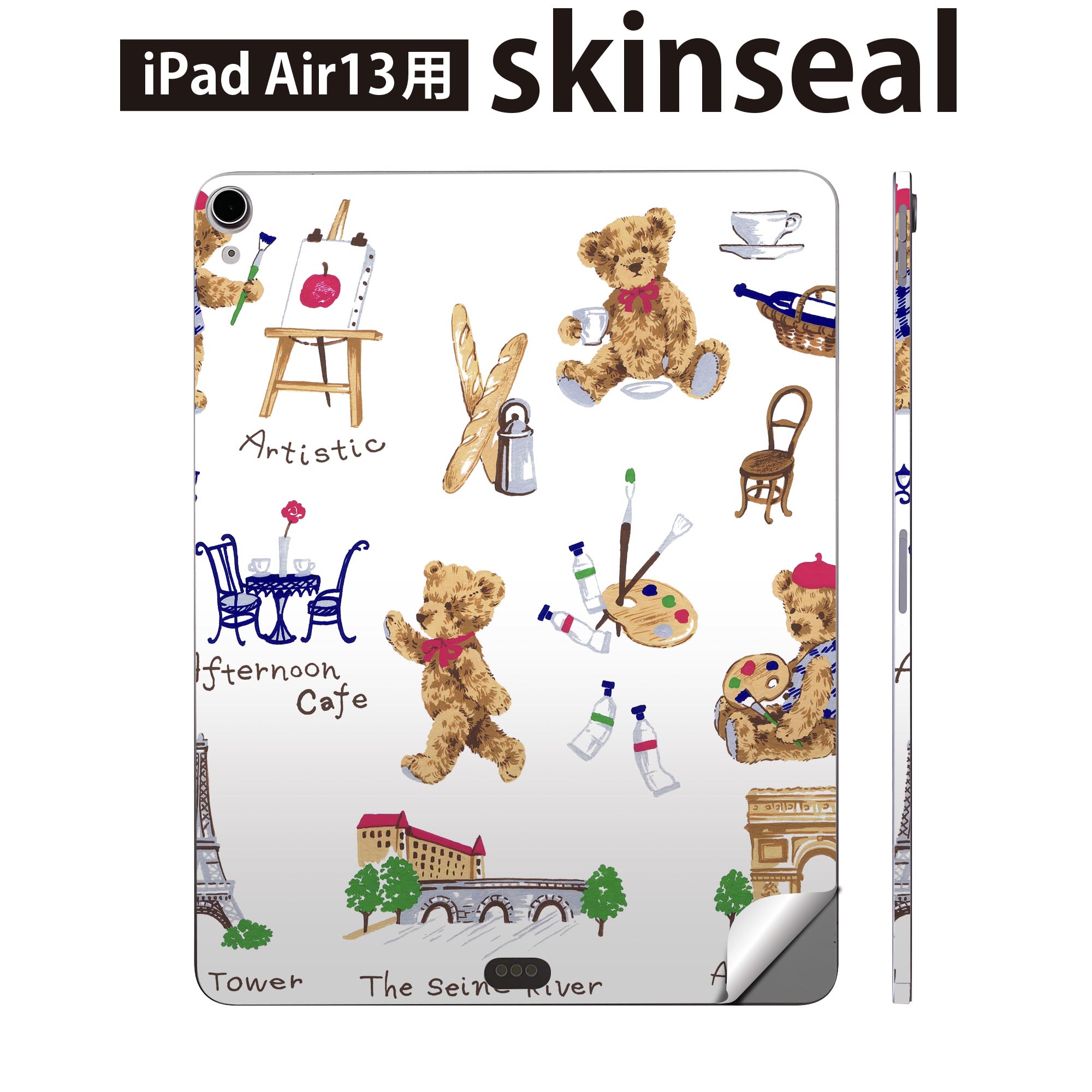 商品特徴・貼るだけでおしゃれに簡単着せ替え、iPadair 13 全面デザインスキンシール！・高精細プリントで写真と遜色がない仕上がり！・ちょっとしたすり傷から端末を保護！・「裸で持つ派」の人にはもちろん、お手持ちのクリアケース付けてもOK！・エアフリー素材で気泡の心配も軽減！・貼り直しOK！位置調整も安心！注意事項画像はサンプルです。ご覧の環境によっては多少色味に違いを感じる場合がございます。 イメージと違った、モニターと色味が異なるという理由での交換や返金はご対応出来かねます。端末本体やクリアケースは付属しません。貼付時のずれやカメラ周りの凹凸を考慮してカメラ穴等は少し大きめにカットしています。貼付の際はカメラ穴を基準に位置を合わせてください。カメラ付近の何もないように見える場所に穴が開いていますが、こちらは近接・明るさ感知センサー用の穴です。端末本体に直接貼ることを想定しています。保護フィルムなどの上から貼ると上手く貼れない可能性があります初回貼付時の位置調整や貼り直しは可能ですが、しっかり接着させた後の貼り直しは保証しておりません。こちらは無地のシートにプリントした商品で、デコなどの加工はございません。 凹凸や光沢があるように見えたり布地や金属を素材にしたように見える商品もありますが、図版によるものです。印刷カメラ穴の位置にわずかなズレが生じる場合がございます。ご注文後に1点1点制作する受注生産品のため、不良品以外のご返品や交換は固くお断り致します。 機種間違いも保証対象外となりますため、ご注文の際は必ず機種をご確認下さい。発送について完全受注生産のハンドメイド商品となりますので、既製品と比べて発送までお時間を頂いています。 基本的に決済確認後、2?3営業日、最大で10営業日での発送となります。繁忙期や休業日明けの場合はさらに時間がかかる場合があります。 その際には別途メールにてご連絡致します。メール便の場合、発送日から到着までに2?4日ほどかかる場合が多く、紛失などの保障もご対応できかねます。あらかじめご了承下さい。
