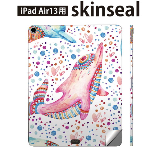 iPad Air13 用 スキンシール アイパッド エア 13インチ 対応 全面スキンシール フル 背面 側面 保護シール 人気 イルカ 海 模様 014057 iPad Air13 用 スキンシール アイパッド エア 13インチ 対応 全面スキンシール フル 背面 側面 保護シール 人気 イルカ 海 模様 014057