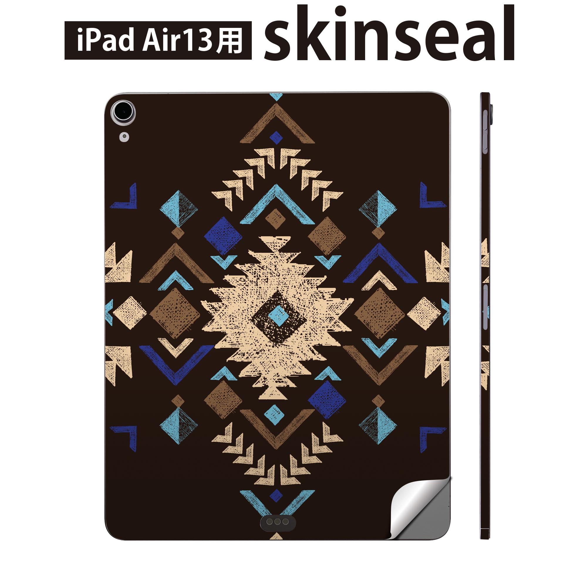 iPad Air13 用 スキンシール アイパッド エア 13インチ 対応 全面スキンシール フル 背面 側面 保護シール 人気 ネイティブ柄 模様 014..