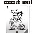 iPad Air13 用 スキンシール アイパッド エア 13インチ 対応 全面スキンシール フル 背面 側面 保護シール 人気 自転車 イラスト 白黒 014799