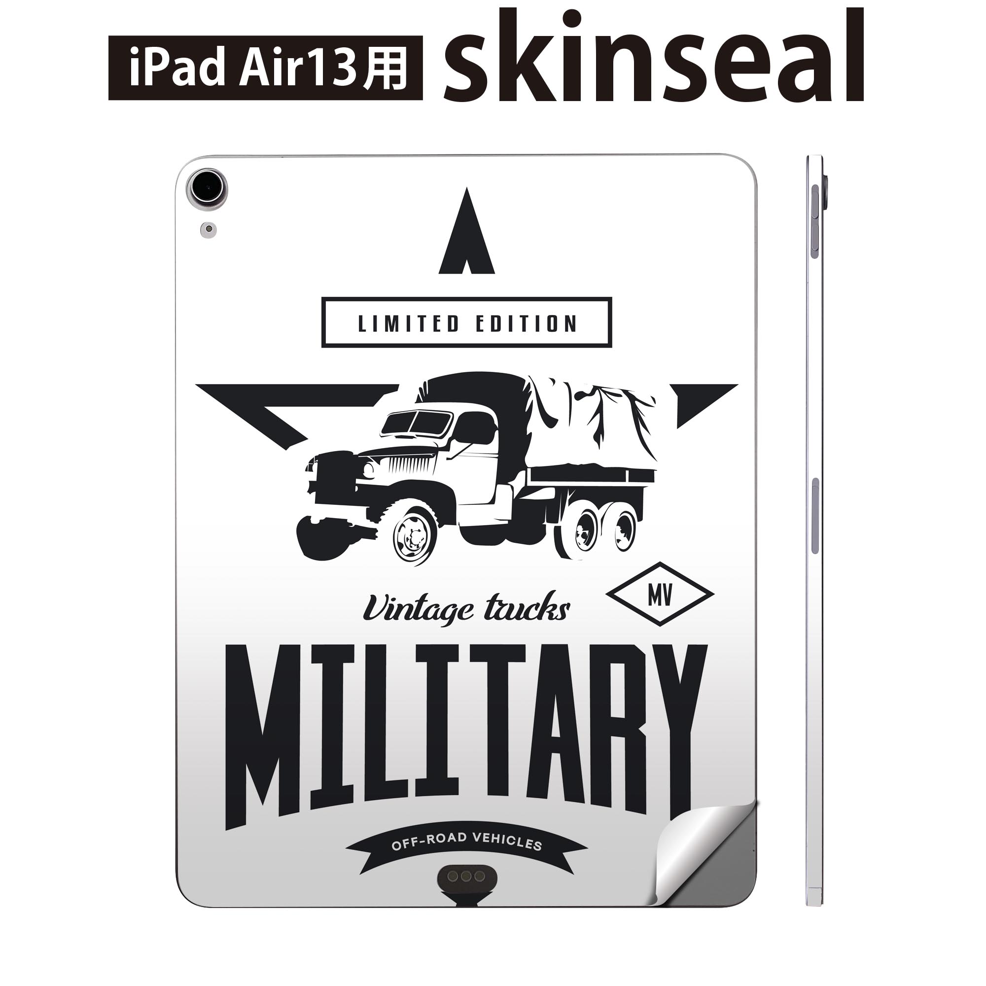 iPad Air13 用 スキンシール アイパッド エア 13インチ 対応 全面スキンシール フル 背面 側面 保護シール 人気 英文 車 016218