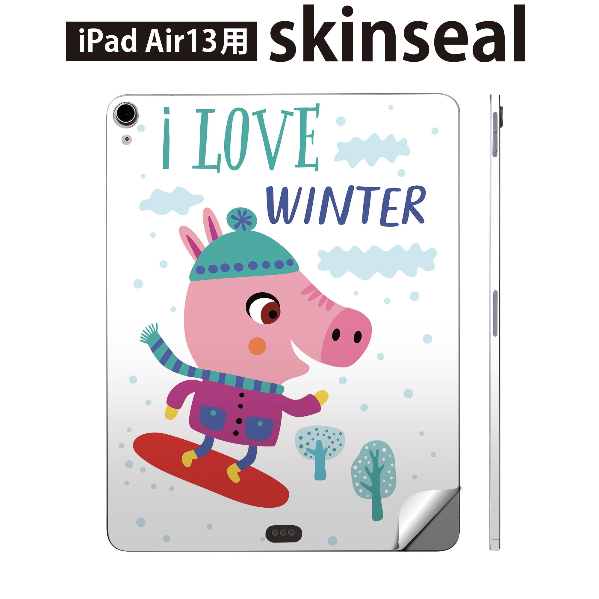 iPad Air13 用 スキンシール アイパッド エア 13インチ 対応 全面スキンシール フル 背面 側面 保護シール 人気 アニマル キッズ 019051