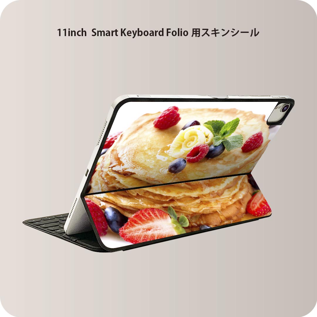 Smart Keyboard Folio 用 スキンシール 11インチ iPad Pro用 第1-4世代 iPad Air 第4-5世代 対応 全面スキンシール フル 前面 背面 保護シール 人気 001224 スイーツ フルーツ