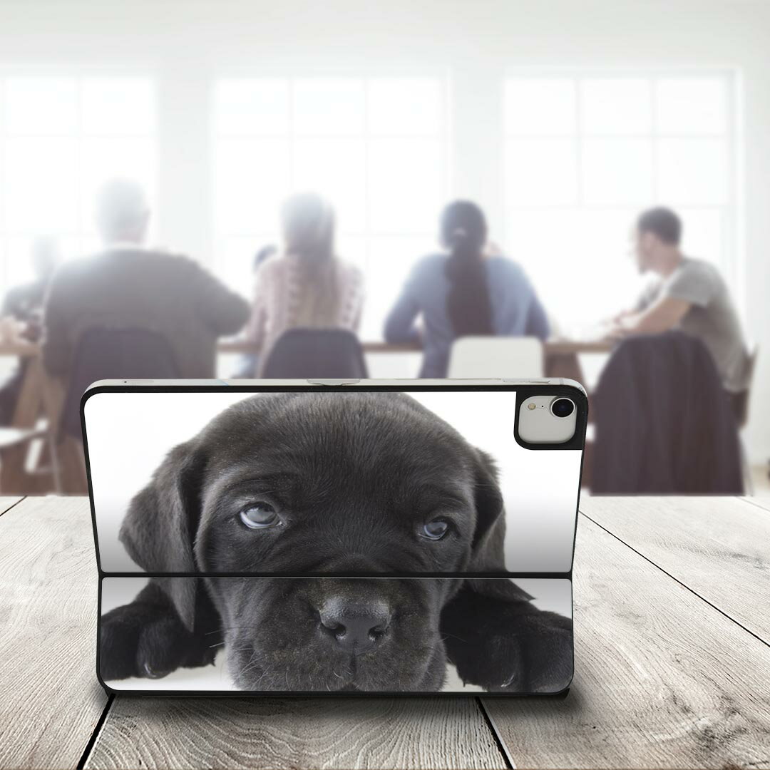 Smart Keyboard Folio 用 スキンシール 11インチ iPad Pro用 第1-4世代 iPad Air 第4-5世代 対応 全面スキンシール フル 前面 背面 保護シール 人気 000127 犬 黒 フレンチブルドック ダックスフント