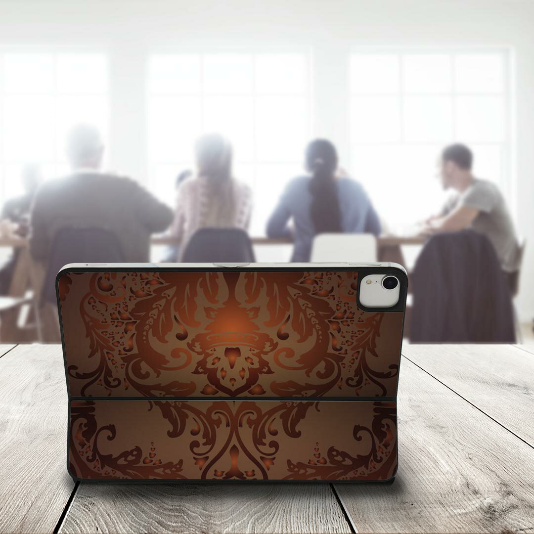 Smart Keyboard Folio 用 スキンシール 11インチ iPad Pro用 第1-4世代 iPad Air 第4-5世代 対応 全面スキンシール フル 前面 背面 保護シール 人気 000415 ペイズリー　ダマスク　花