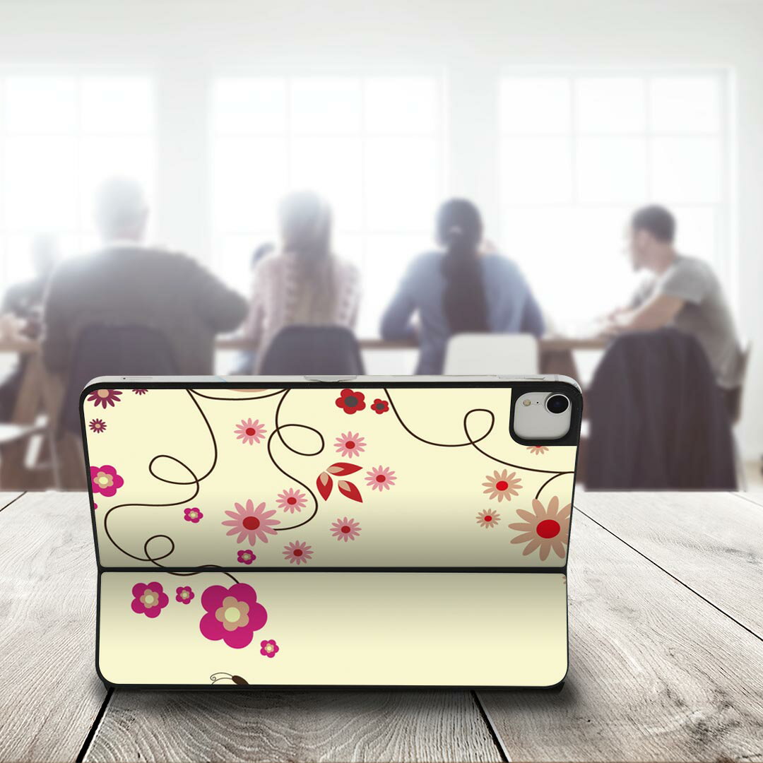 Smart Keyboard Folio 用 スキンシール 11インチ iPad Pro用 第1-4世代 iPad Air 第4-5世代 対応 全面スキンシール フル 前面 背面 保護シール 人気 001335 花　蝶
