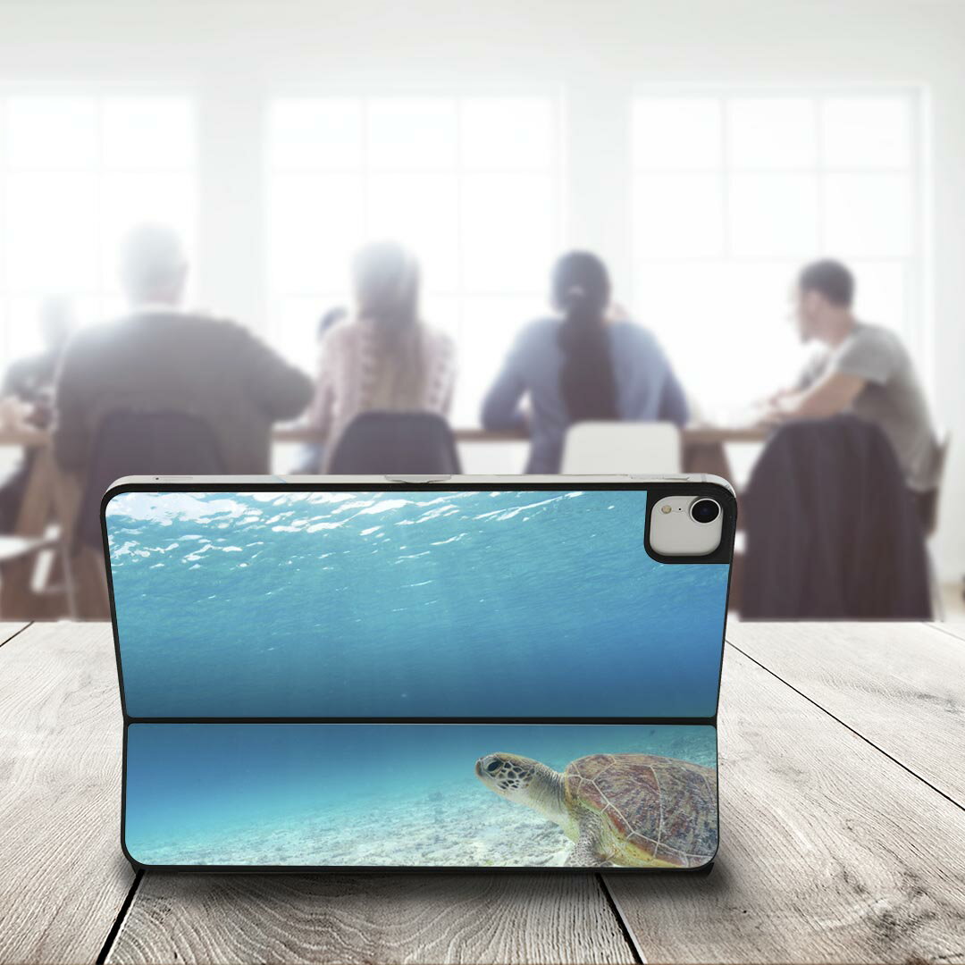Smart Keyboard Folio 用 スキンシール 11インチ iPad Pro用 第1-4世代 iPad Air 第4-5世代 対応 全面スキンシール フル 前面 背面 保護シール 人気 004605 ウミガメ　海　写真 3