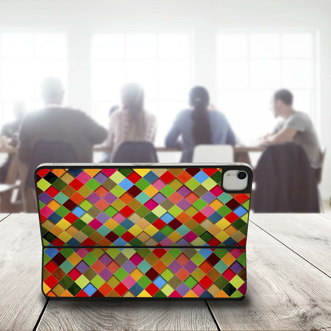 Smart Keyboard Folio 用 スキンシール 11インチ iPad Pro用 第1-4世代 iPad Air 第4-5世代 対応 全面スキンシール フル 前面 背面 保護シール 人気 005711 カラフル　模様