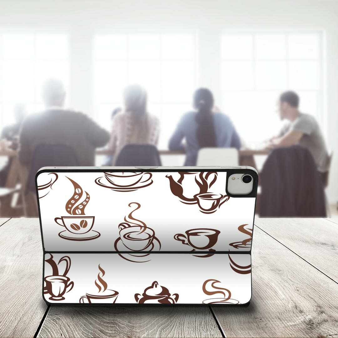 Smart Keyboard Folio 用 スキンシール 11インチ iPad Pro用 第1-4世代 iPad Air 第4-5世代 対応 全面スキンシール フル 前面 背面 保護シール 人気 009523 コーヒー　茶色　カフェ