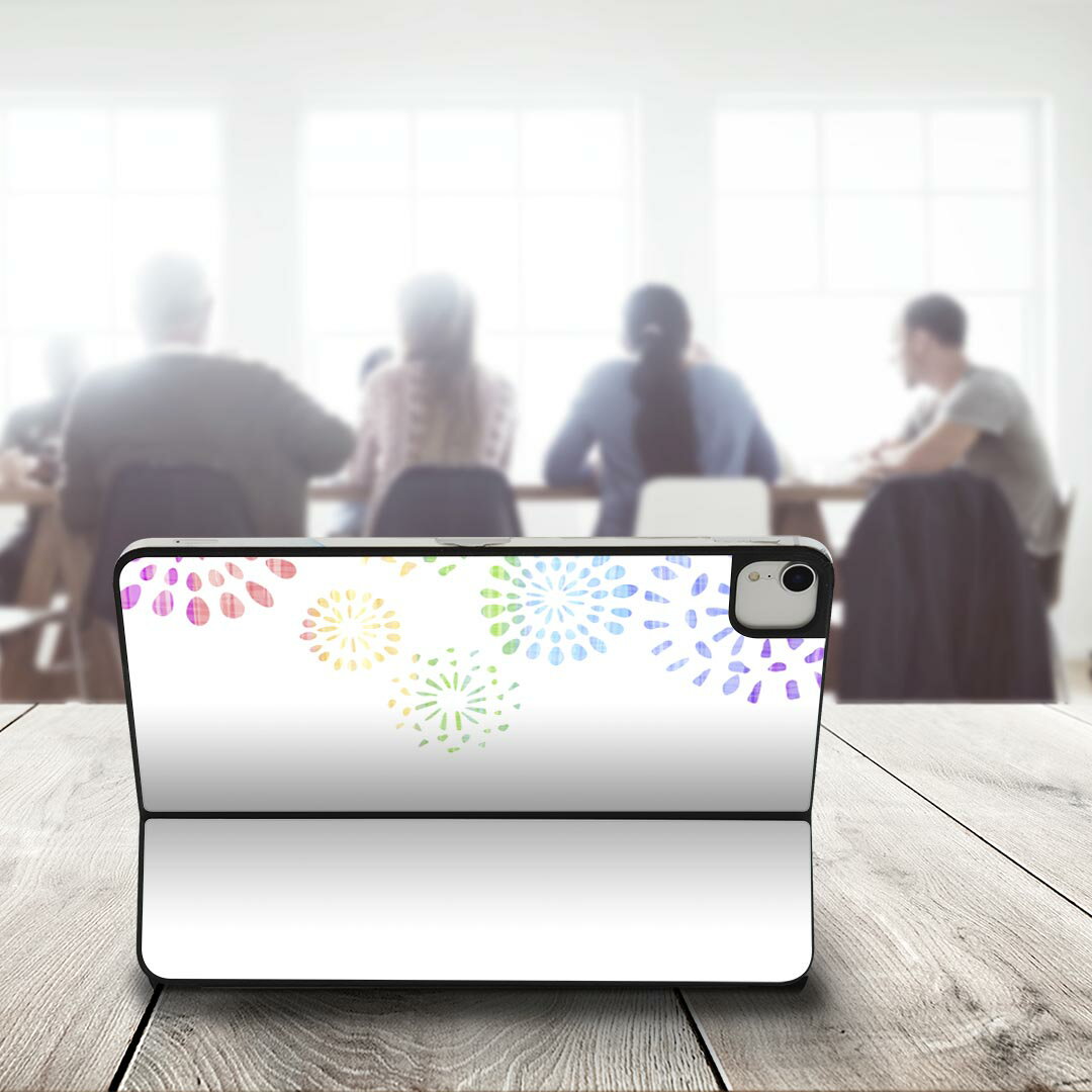 Smart Keyboard Folio 用 スキンシール 11インチ iPad Pro用 第1-4世代 iPad Air 第4-5世代 対応 全面スキンシール フル 前面 背面 保護シール 人気 009639 花火　カラフル　シンプル