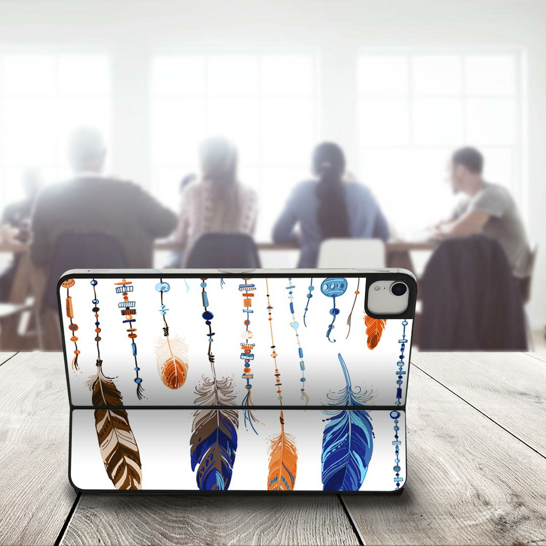 Smart Keyboard Folio 用 スキンシール 11インチ iPad Pro用 第1-4世代 iPad Air 第4-5世代 対応 全面スキンシール フル 前面 背面 保護シール 人気 010597 羽　青　オレンジ