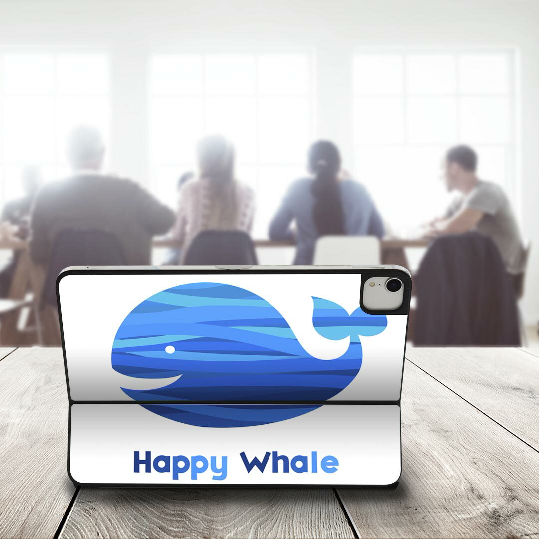 Smart Keyboard Folio 用 スキンシール 11インチ iPad Pro用 第1-4世代 iPad Air 第4-5世代 対応 全面スキンシール フル 前面 背面 保護シール 人気 010957 海　くじら　青