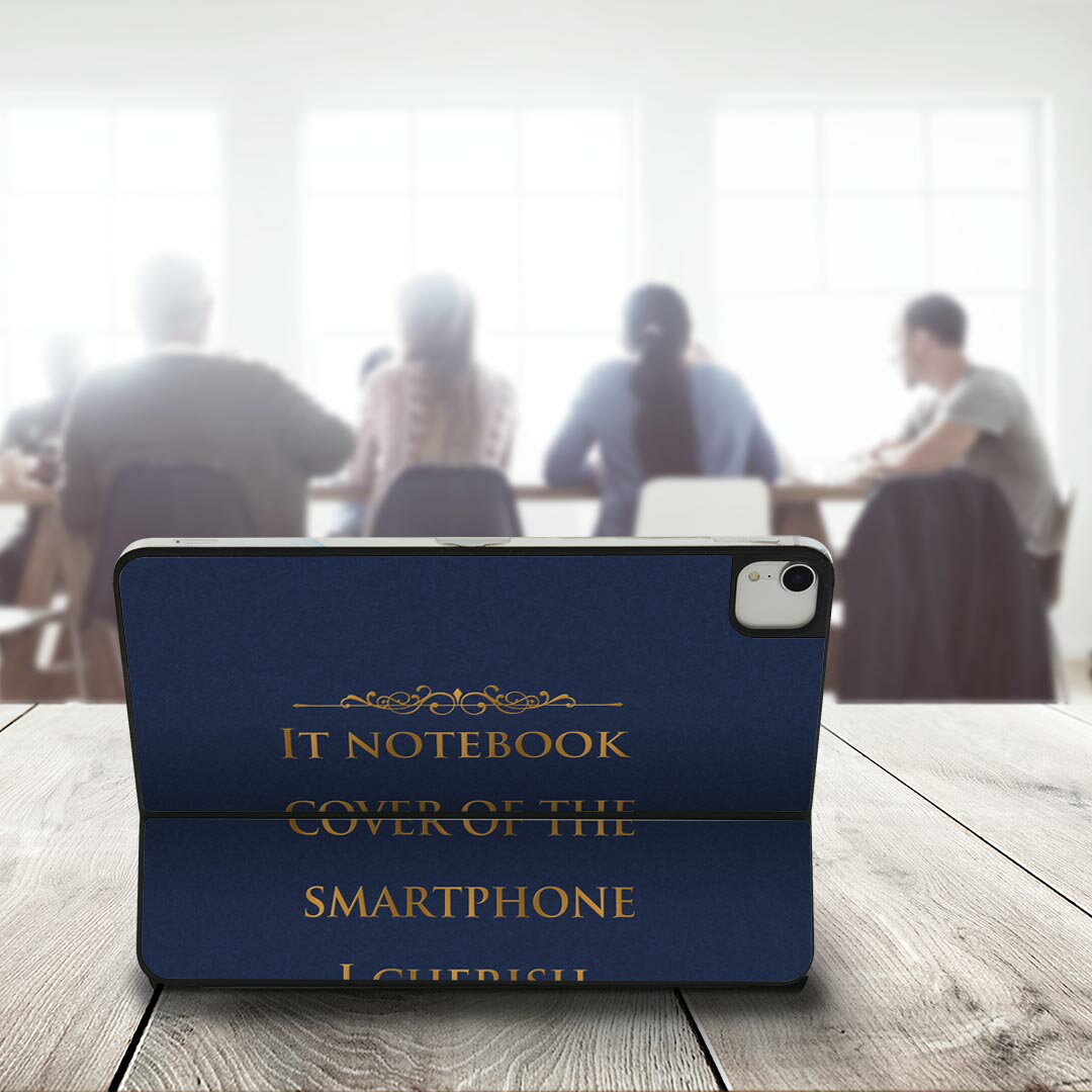 Smart Keyboard Folio 用 スキンシール 11インチ iPad Pro用 第1-4世代 iPad Air 第4-5世代 対応 全面スキンシール フル 前面 背面 保護シール 人気 011336 本　英語　ネイビー
