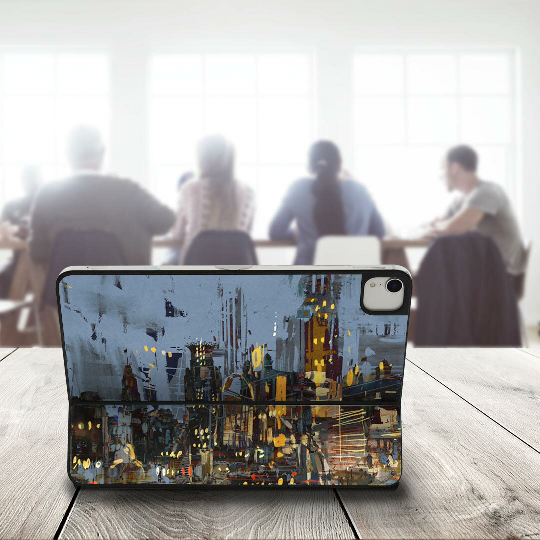 Smart Keyboard Folio 用 スキンシール 11インチ iPad Pro用 第1-4世代 iPad Air 第4-5世代 対応 全面スキンシール フル 前面 背面 保護シール 人気 011422 建物　風景　ペイント