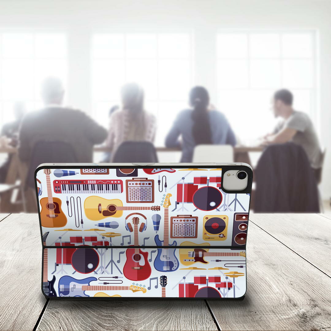 Smart Keyboard Folio 用 スキンシール 11インチ iPad Pro用 第1-4世代 iPad Air 第4-5世代 対応 全面スキンシール フル 前面 背面 保護シール 人気 012037 ギター　音楽　かっこいい