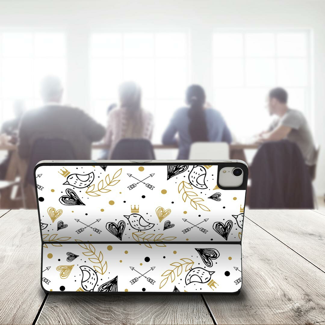 Smart Keyboard Folio 用 スキンシール 11インチ iPad Pro用 第1-4世代 iPad Air 第4-5世代 対応 全面スキンシール フル 前面 背面 保護シール 人気 012548 鳥　矢　かわいい