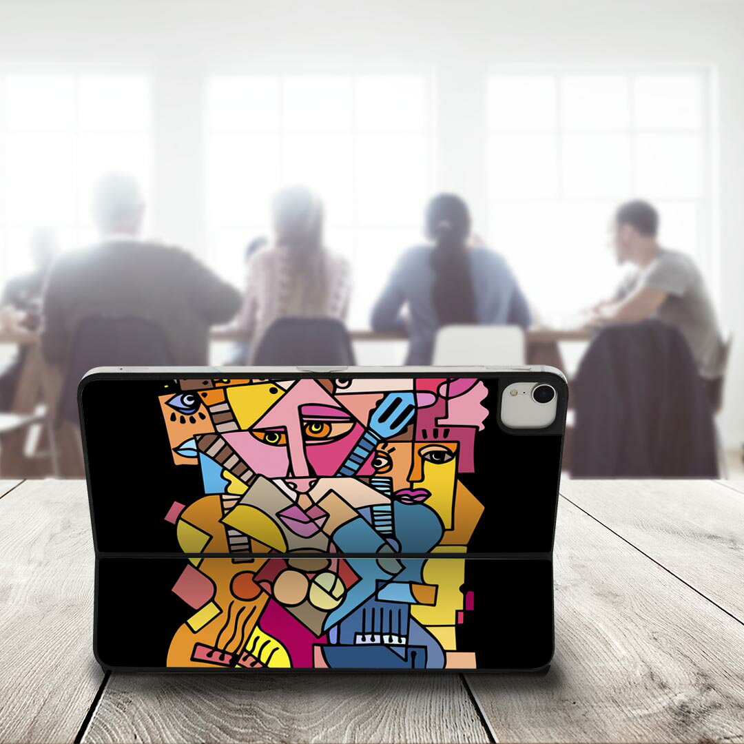 Smart Keyboard Folio 用 スキンシール 11インチ iPad Pro用 第1-4世代 iPad Air 第4-5世代 対応 全面スキンシール フル 前面 背面 保護シール 人気 013274 絵　　カラフル