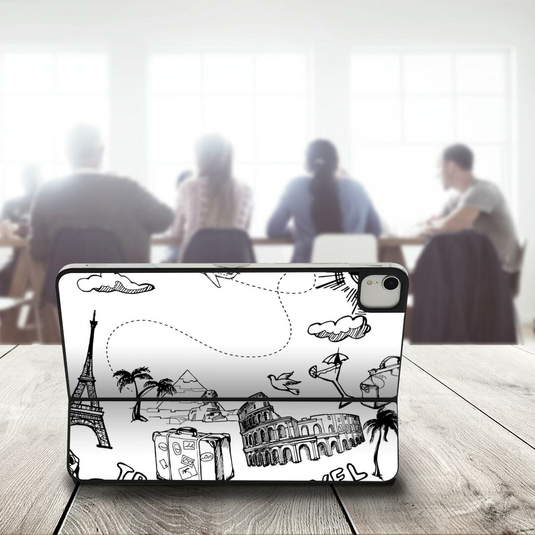 Smart Keyboard Folio 用 スキンシール 11インチ iPad Pro用 第1-4世代 iPad Air 第4-5世代 対応 全面スキンシール フル 前面 背面 保護シール 人気 014227 旅行　風景　トラベル