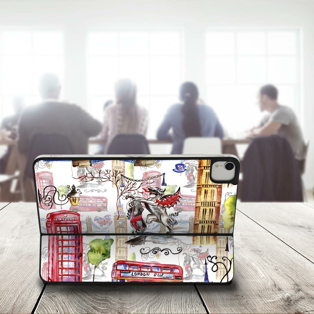 Smart Keyboard Folio 用 スキンシール 11インチ iPad Pro用 第1-4世代 iPad Air 第4-5世代 対応 全面スキンシール フル 前面 背面 保護シール 人気 014848 ロンドン　イギリス　外国　イラスト