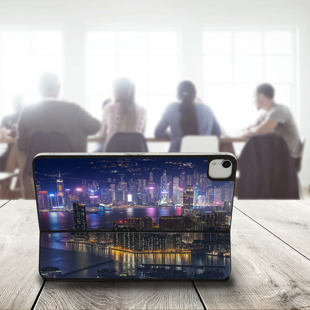 Smart Keyboard Folio 用 スキンシール 11インチ iPad Pro用 第1-4世代 iPad Air 第4-5世代 対応 全面スキンシール フル 前面 背面 保護シール 人気 018357 夜景 写真 香港 3