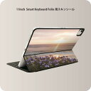 Smart Keyboard Folio 用 スキンシール 11インチ iPad Pro用 第1-4世代 iPad Air 第4-5世代 対応 全面スキンシール フル 前面 背面 保護シール 人気 023607 景色　夕日　花 1