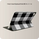 Smart Keyboard Folio 用 スキンシール 11インチ iPad Pro用 第1-4世代 iPad Air 第4-5世代 対応 全面スキンシール フル 前面 背面 保護シール 人気 004154 チェック　白　黒