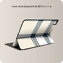 Smart Keyboard Folio 用 スキンシール 11インチ iPad Pro用 第1-4世代 iPad Air 第4-5世代 対応 全面スキンシール フル 前面 背面 保護シール 人気 004261 チェック　紺　白