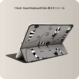 Smart Keyboard Folio 用 スキンシール 11インチ iPad Pro用 第1-4世代 iPad Air 第4-5世代 対応 全面スキンシール フル 前面 背面 保護シール 人気 004732 猫　イラスト