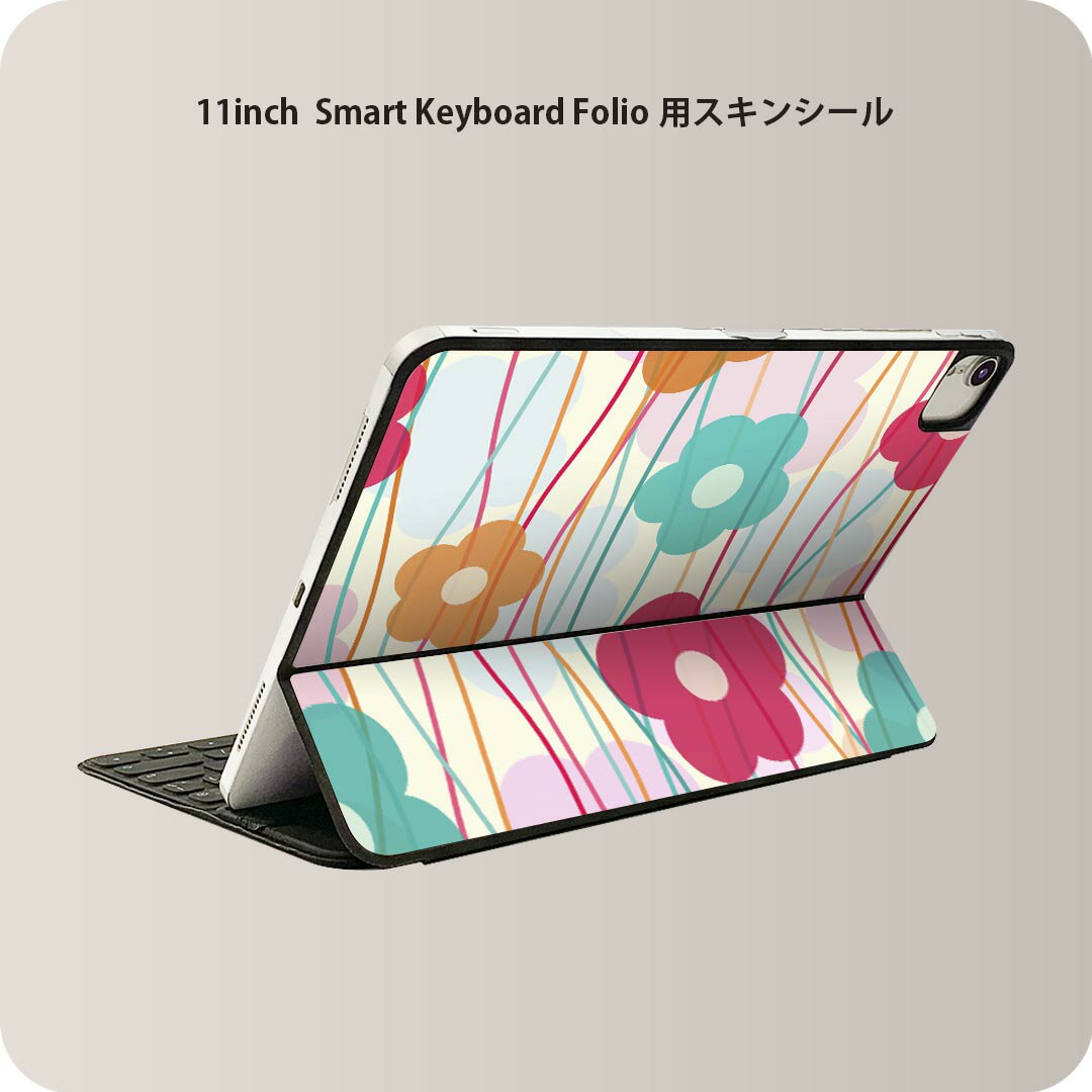 Smart Keyboard Folio 用 スキンシール 11インチ iPad Pro用 第1-4世代 iPad Air 第4-5世代 対応 全面スキンシール フル 前面 背面 保護シール 人気 005801 花　　模様