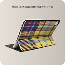 Smart Keyboard Folio 用 スキンシール 11インチ iPad Pro用 第1-4世代 iPad Air 第4-5世代 対応 全面スキンシール フル 前面 背面 保護シール 人気 007427 チェック　模様　黄色　イエロー